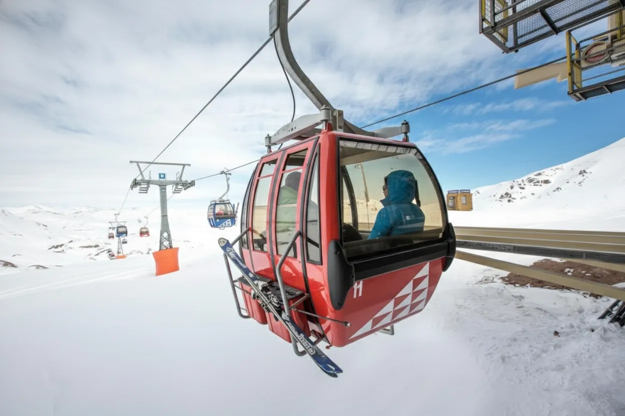 Ski slope with mountain views