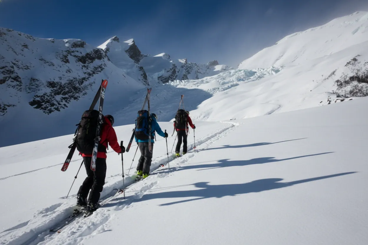 Ski touring in pristine backcountry