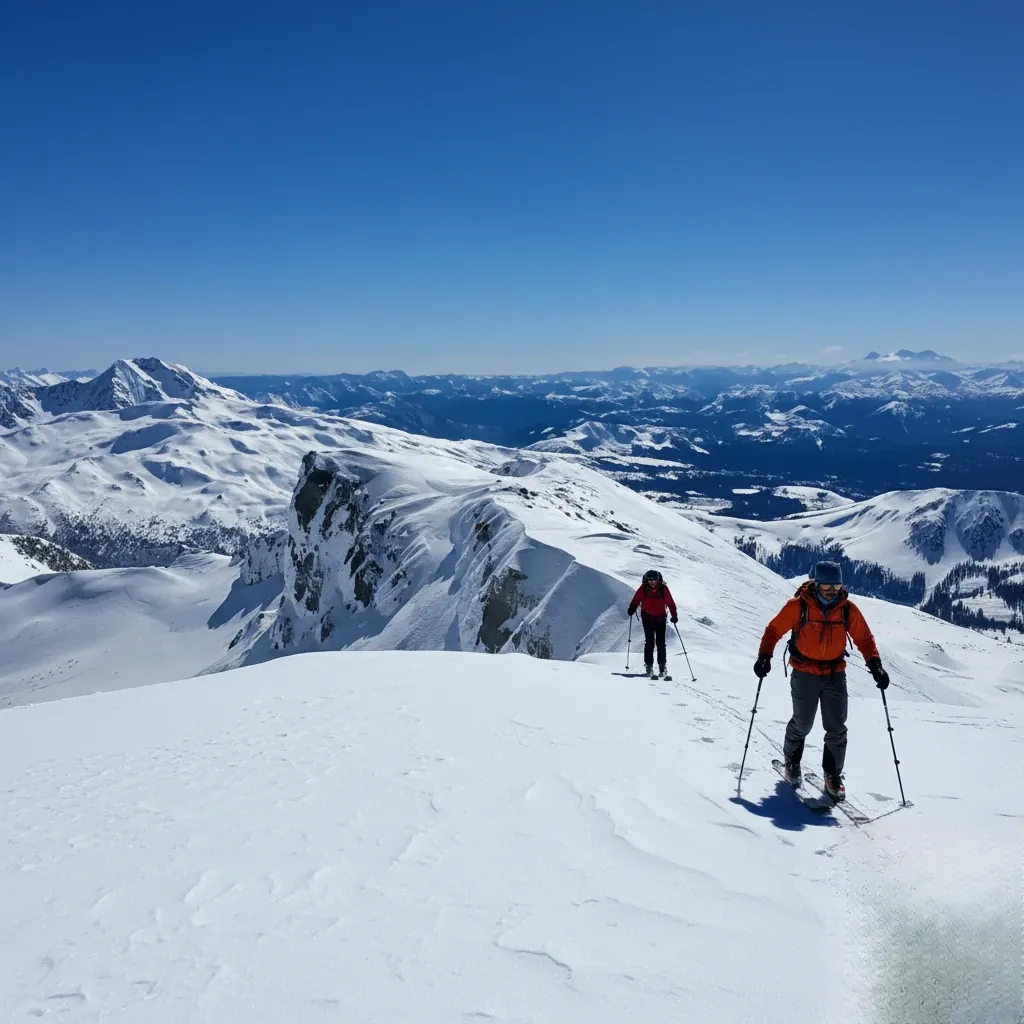 Mountain ski touring adventure